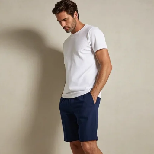 Men's 100% Linen Shorts Linen Shorts Beach Shorts Tie Front Elastic Waist Plain Breathability Comfortable Short Daily Beach Vacation Casual Beige