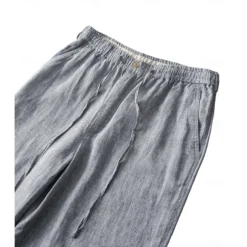Men's 100% Linen Shorts Solid Color Above Knee Daily Vacation Ethnic Style Blue Khaki