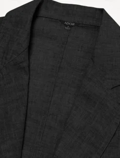 Men's 100% Linen Suits Linen Blazer Formal Wedding Party Lined Daily Coats / Jackets Spring & Fall Linen Solid Color Button Pocket Comfy Open Front Blazer Navy Blue