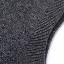 Men's 100% Merino Wool Crewneck Sweater Vest Solid Color Crew Neck Knitwear Elegant School Formal Clothing Apparel Spring Fall Black Navy Blue S M L