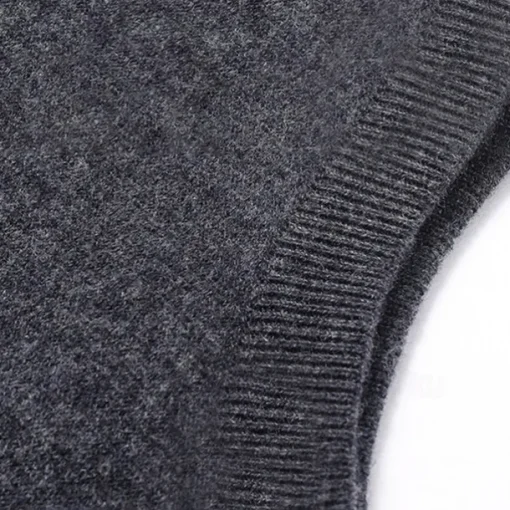 Men's 100% Merino Wool Crewneck Sweater Vest Solid Color Crew Neck Knitwear Elegant School Formal Clothing Apparel Spring Fall Black Navy Blue S M L
