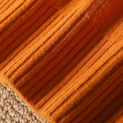 Men's 100% Merino Wool Pullover Sweater Vest Knit Vertical Stripes V Neck Knitwear Elegant Outdoor Home Clothing Apparel Fall Winter Black Orange S M L