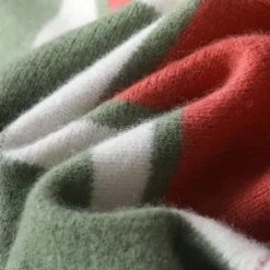 Men's 100% Merino Wool Pullover Sweater Jumper Knit Color Block Crew Neck Knitwear Elegant Christmas Outdoor Clothing Apparel Fall Winter Black Red S M L