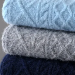 Men's 100% Merino Wool Sweater Vest Cable Knit V Neck Solid Color V Neck Knitwear Elegant School Formal Clothing Apparel Spring Fall Navy Blue Light Grey S M L