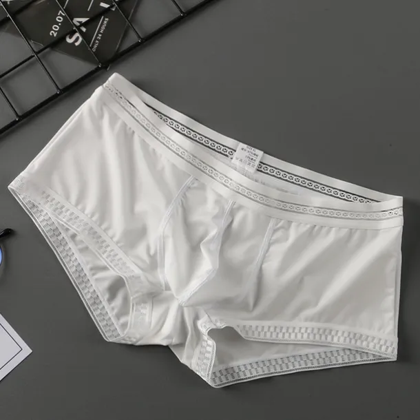 Men's 3 Pack Boxer Briefs Underwear Basic Panties Boxers Underwear Basic Nylon Pure Color Mid Waist Black White