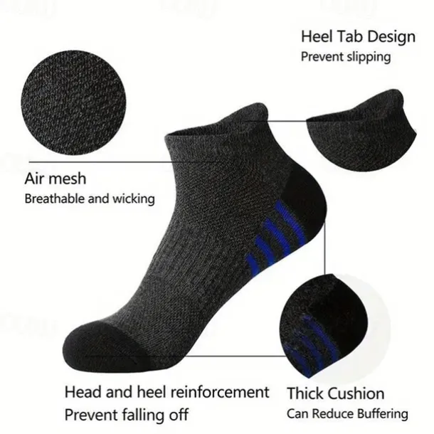 Men's 5 Pack Multi Packs Socks Ankle Socks Low Cut Socks Running Socks Casual Socks Black White Color Color Block Sports & Outdoor Daily Vacation Basic Medium Summer Spring Fashion Casual