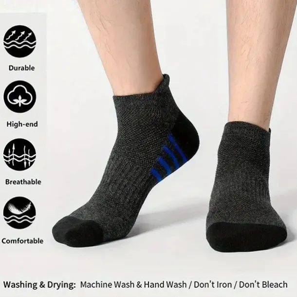 Men's 5 Pack Multi Packs Socks Ankle Socks Low Cut Socks Running Socks Casual Socks Black White Color Color Block Sports & Outdoor Daily Vacation Basic Medium Summer Spring Fashion Casual