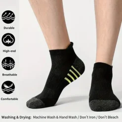 Men's 5 Pack Multi Packs Socks Ankle Socks Low Cut Socks Running Socks Casual Socks Black White Color Color Block Sports & Outdoor Daily Vacation Basic Medium Summer Spring Fashion Casual