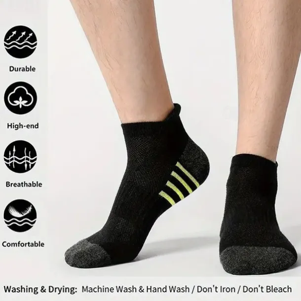 Men's 5 Pack Multi Packs Socks Ankle Socks Low Cut Socks Running Socks Casual Socks Black White Color Color Block Sports & Outdoor Daily Vacation Basic Medium Summer Spring Fashion Casual