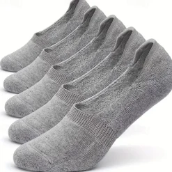 Men's 5 Pack Multi Packs Socks Ankle Socks Low Cut Socks Casual Socks Black White Color Plain Sports & Outdoor Daily Vacation Basic Medium Spring Fall Fashion Casual