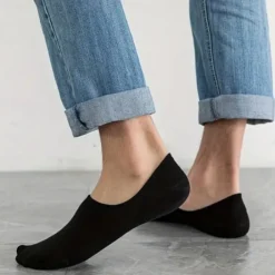 Men's 5 Pack Multi Packs Socks Ankle Socks Low Cut Socks Casual Socks Black White Color Plain Sports & Outdoor Daily Vacation Basic Medium Spring Fall Fashion Casual