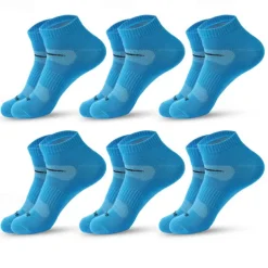 Men's 6 Pack Multi Packs Socks Ankle Socks Low Cut Socks Running Socks Casual Socks Black White Color Plain Sports & Outdoor Casual Daily Basic Medium Spring Fall Fashion