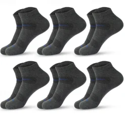 Men's 6 Pack Multi Packs Socks Ankle Socks Low Cut Socks Running Socks Casual Socks Black White Color Plain Sports & Outdoor Casual Daily Basic Medium Spring Fall Fashion