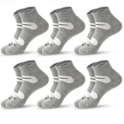 Men's 6 Pack Multi Packs Socks Ankle Socks Low Cut Socks Running Socks Casual Socks Black White Color Plain Sports & Outdoor Casual Daily Basic Medium Spring Fall Fashion