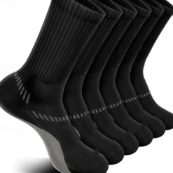 Men's 6 Pack Multi Packs Socks Crew Socks Black White Color Christmas Pattern Sports & Outdoor Daily Vacation Basic Medium Spring Fall Fashion Casual
