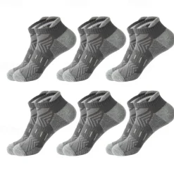 Men's 6 Pack Multi Packs Socks Ankle Socks Low Cut Socks Running Socks Casual Socks Black White Color Color Block Sports & Outdoor Casual Daily Basic Medium Spring Fall Fashion