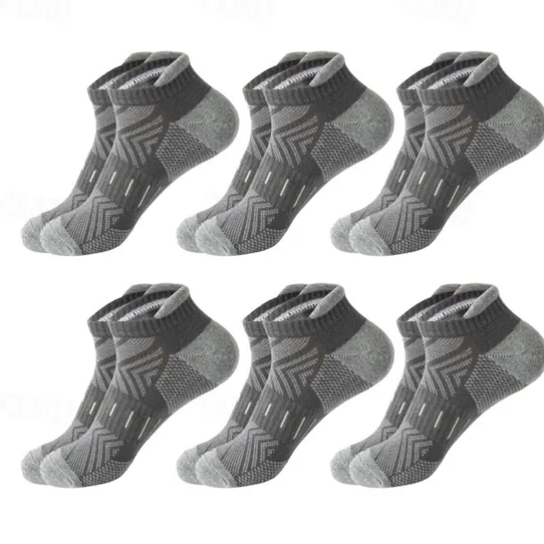 Men's 6 Pack Multi Packs Socks Ankle Socks Low Cut Socks Running Socks Casual Socks Black White Color Color Block Sports & Outdoor Casual Daily Basic Medium Spring Fall Fashion