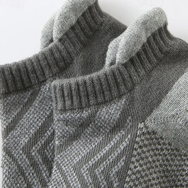 Men's 6 Pack Multi Packs Socks Ankle Socks Low Cut Socks Running Socks Casual Socks Black White Color Color Block Sports & Outdoor Casual Daily Basic Medium Spring Fall Fashion