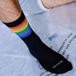 Men's 5 Pack Multi Packs Socks Crew Socks Running Socks Casual Socks White Red Color Rainbow Sports & Outdoor Daily Vacation Basic Medium Spring Fall Fashion Casual