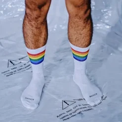 Men's 5 Pack Multi Packs Socks Crew Socks Running Socks Casual Socks White Red Color Rainbow Sports & Outdoor Daily Vacation Basic Medium Spring Fall Fashion Casual