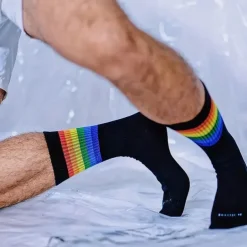 Men's 5 Pack Multi Packs Socks Crew Socks Running Socks Casual Socks White Red Color Rainbow Sports & Outdoor Daily Vacation Basic Medium Spring Fall Fashion Casual