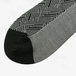 Men's 1 Pair Socks Black Color Plaid Plaid Checkered Geometry Formal Wedding Anniversary Thin Spring & Fall Knitwear Elegant