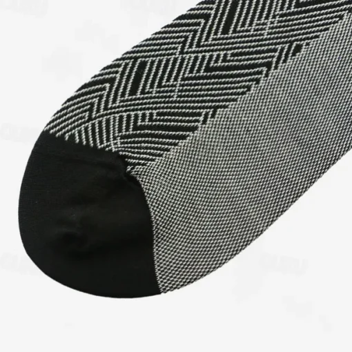 Men's 1 Pair Socks Black Color Plaid Plaid Checkered Geometry Formal Wedding Anniversary Thin Spring & Fall Knitwear Elegant