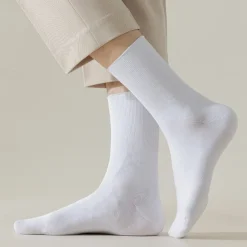Men's 1 Pair Socks Black White Color Solid Color School Formal Vacation Medium All Seasons Daily Casual