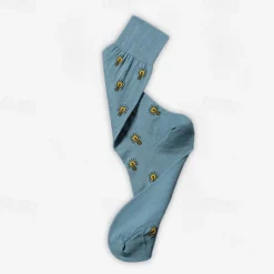 Men's 1 Pair Socks Red Blue Color Cartoon bulb Formal Wedding Anniversary Thin Spring & Fall Knitwear Elegant