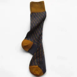 Men's 1 Pair Socks Yellow Red Color Plaid Plaid Checkered Geometry Formal Wedding Anniversary Thin Spring & Fall Knitwear Elegant