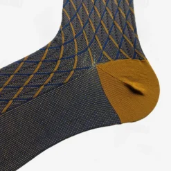 Men's 1 Pair Socks Yellow Red Color Plaid Plaid Checkered Geometry Formal Wedding Anniversary Thin Spring & Fall Knitwear Elegant
