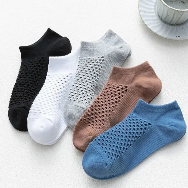 Men's 10 Pairs Ankle Socks No Show Socks Black White Color Plain Casual Daily Basic Thin Summer Spring Fall Cool Breathable