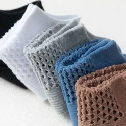 Men's 10 Pairs Ankle Socks No Show Socks Black White Color Plain Casual Daily Basic Thin Summer Spring Fall Cool Breathable