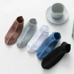 Men's 10 Pairs Ankle Socks No Show Socks Black White Color Plain Casual Daily Basic Thin Summer Spring Fall Cool Breathable