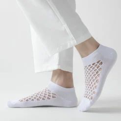 Men's 10 Pairs Ankle Socks No Show Socks Black White Color Plain Casual Daily Basic Thin Summer Spring Fall Cool Breathable