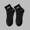 Men's 2 Pairs Ankle Socks Running Socks Black White Color Plain Casual Daily Basic Medium Four Seasons Fashion Breathable