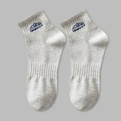 Men's 2 Pairs Ankle Socks Running Socks Black White Color Plain Casual Daily Basic Medium Four Seasons Fashion Breathable