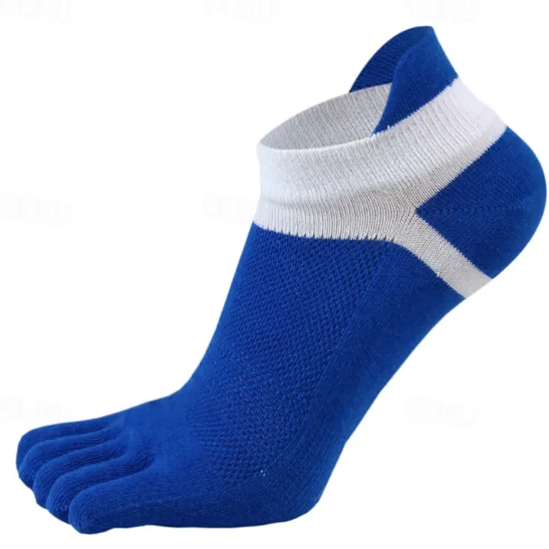 Men's 3 Pairs Ankle Socks Toe Socks Low Cut Socks Black White Color Color Block Daily Wear Vacation Weekend Mesh Medium Summer Spring & Fall Stylish Casual
