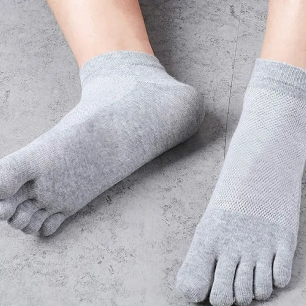 Men's 3 Pairs Ankle Socks Toe Socks Low Cut Socks Black White Color Plain Daily Wear Vacation Weekend Mesh Medium Summer Spring & Fall Stylish Casual