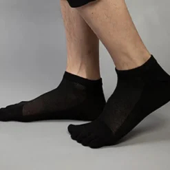 Men's 3 Pairs Ankle Socks Toe Socks Low Cut Socks Black White Color Plain Daily Wear Vacation Weekend Mesh Medium Summer Spring & Fall Stylish Casual