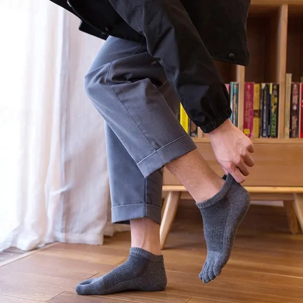 Men's 3 Pairs Ankle Socks Toe Socks Low Cut Socks Black White Color Plain Daily Wear Vacation Weekend Mesh Medium Summer Spring & Fall Stylish Casual