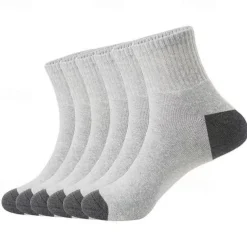 Men's 5 Pairs Multi Packs Socks Running Socks Casual Socks Black White Color Color Block Sports & Outdoor Daily Vacation Basic Medium Spring Fall Fashion Casual