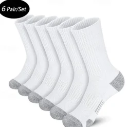 Men's 6 Pairs Multi Packs Socks Running Socks Casual Socks Black White Color Color Block Sports & Outdoor Daily Vacation Basic Medium Spring Fall Fashion Casual