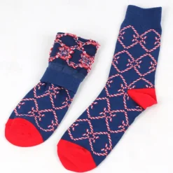Men's 5 Pairs Multi Packs Socks Crew Socks Casual Socks Christmas Socks Red Navy Blue Color Christmas Tree Christmas Daily Vacation Medium Fall Winter Fashion Casual