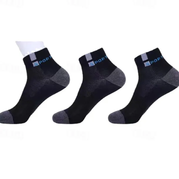 Men's 5 Pairs Multi Packs Socks Crew Socks Running Socks Casual Socks Black White Color Color Block Vacation Sports & Outdoor Daily Basic Medium Spring Fall Fashion Casual