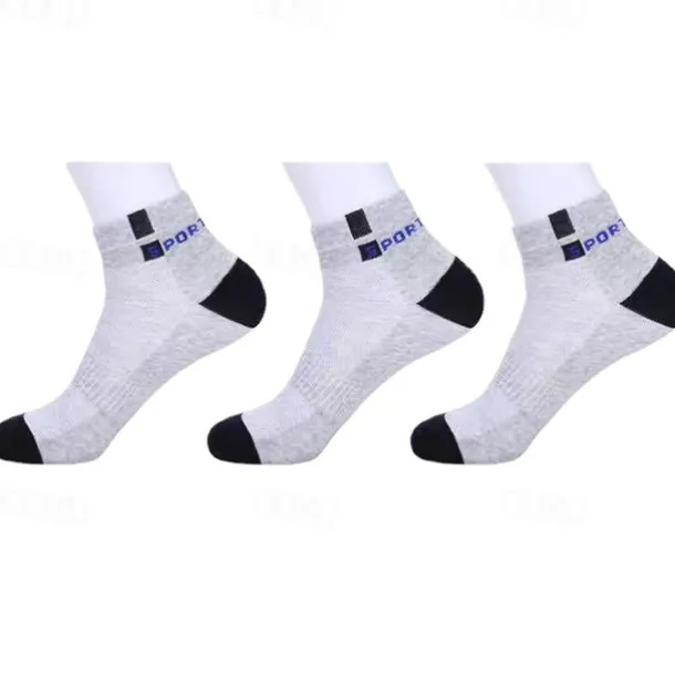 Men's 5 Pairs Multi Packs Socks Crew Socks Running Socks Casual Socks Black White Color Color Block Vacation Sports & Outdoor Daily Basic Medium Spring Fall Fashion Casual
