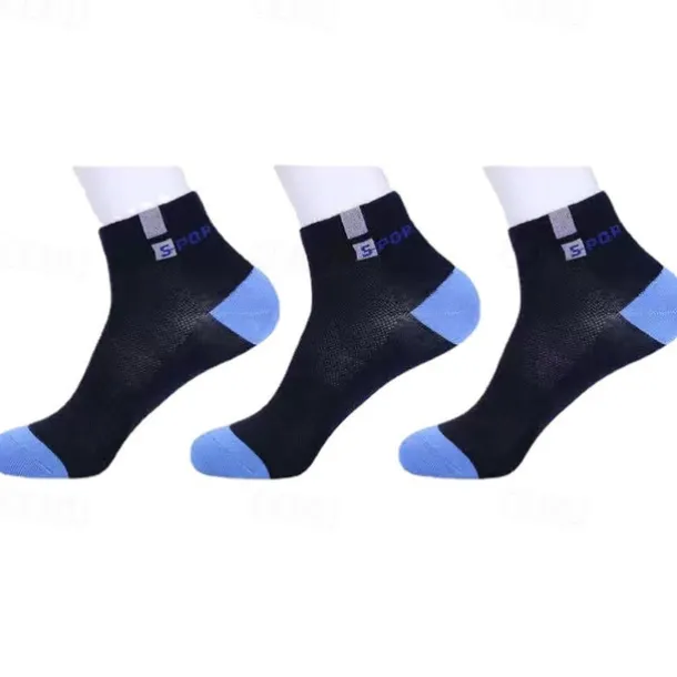 Men's 5 Pairs Multi Packs Socks Crew Socks Running Socks Casual Socks Black White Color Color Block Vacation Sports & Outdoor Daily Basic Medium Spring Fall Fashion Casual