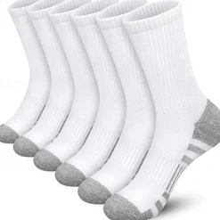 Men's 6 Pairs Multi Packs Socks Running Socks Casual Socks Black+White+Gray Black Color Color Block Sports & Outdoor Daily Vacation Basic Medium Spring Fall Fashion Casual