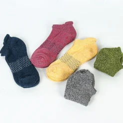 Men's 5 Pairs Multi Packs Socks Ankle Socks Low Cut Socks Casual Socks Yellow Red Color Plain Sports & Outdoor Daily Vacation Basic Medium Spring Fall Fashion Casual