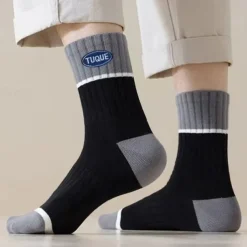 Men's 5 Pairs Multi Packs Socks Crew Socks Running Socks Casual Socks Rainbow Color Color Block Vacation Sports & Outdoor Daily Basic Warm Fall & Winter Fashion Casual